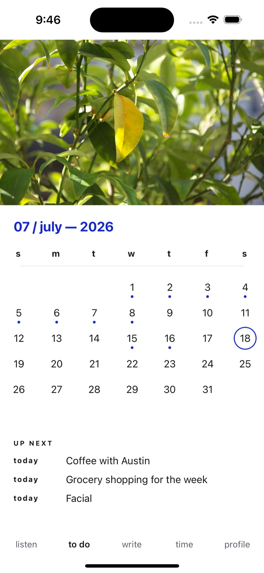 to do – calendar view